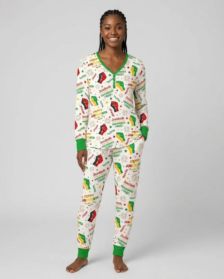 Plantilla de conjunto de pijama de mujer de bambú