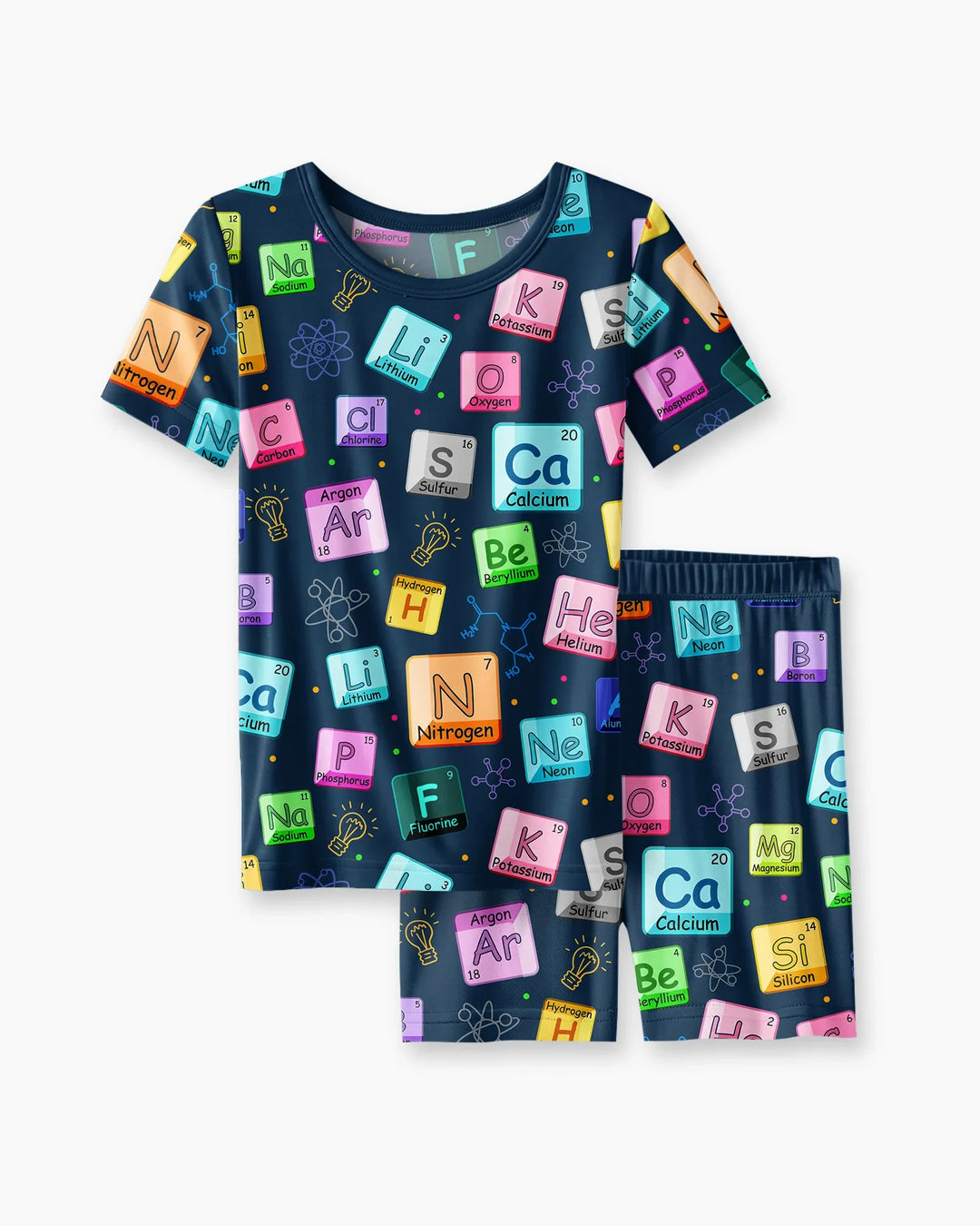 Science Elements Bamboo Two Piece Short Sleeve Shorts Pajama Set