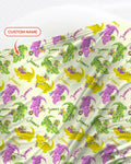 Custom Name Mardi Gras Alligator Bamboo Swaddle Blanket