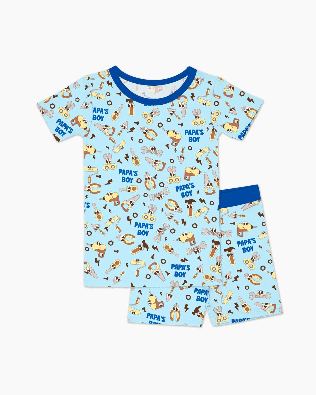 Club de Papás que Arreglan Todo: Conjunto de Pijama de Bambú de Dos Piezas con Manga Corta y Pantalones Cortos