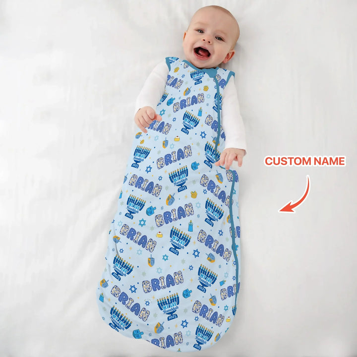 Custom name My First Hanukkah 2025 Sleep Bag