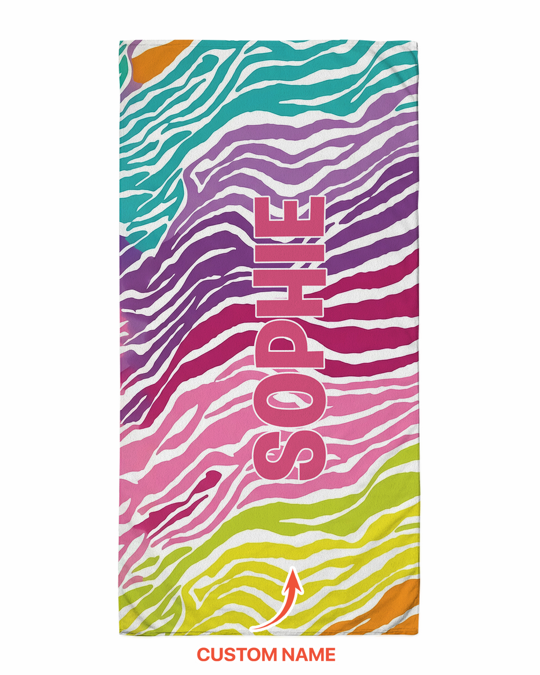 Custom Name Pretty Pattern Bamboo Beach Towel