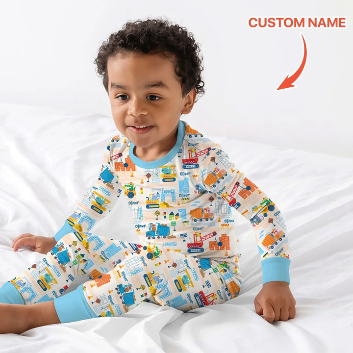 Zweiteiliges Langarm-Pyjama-Set mit Sommerfrüchten