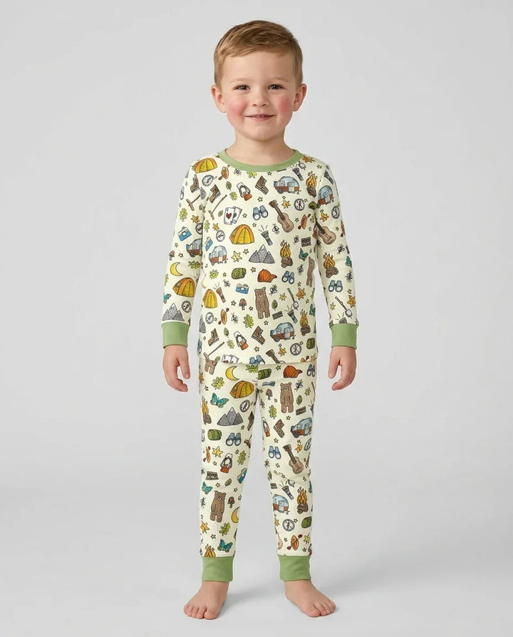 Love Camping Matching Family Bamboo Two Piece Long Sleeve Pajama Set
