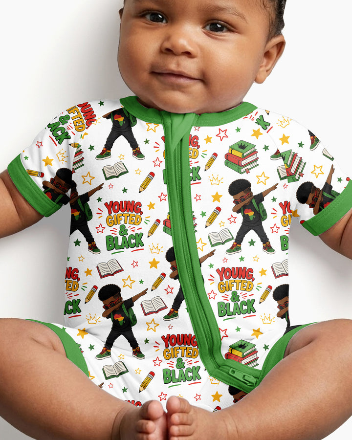 Black Boy Young Gifted & Black Bamboo Shorty Zippy