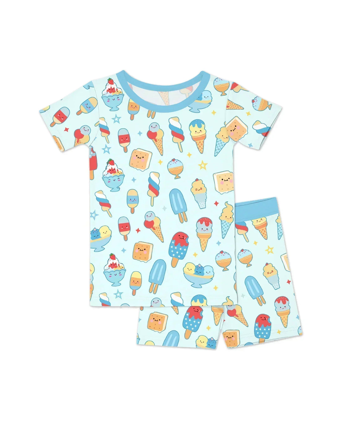 American Ice cream Two Piece Short Sleeve Shorts Pajama Set