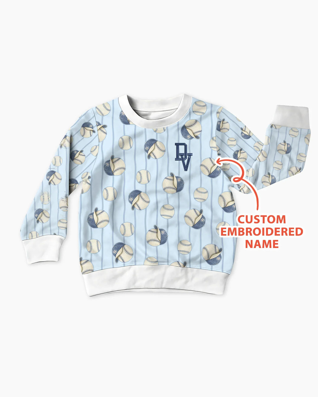 Custom Embroidered Baseball Bamboo Crewneck Sweatshirt