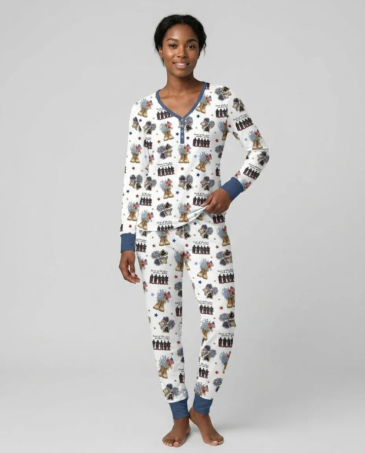Honor the Brave Family Matching Bamboo Women Pajama Set