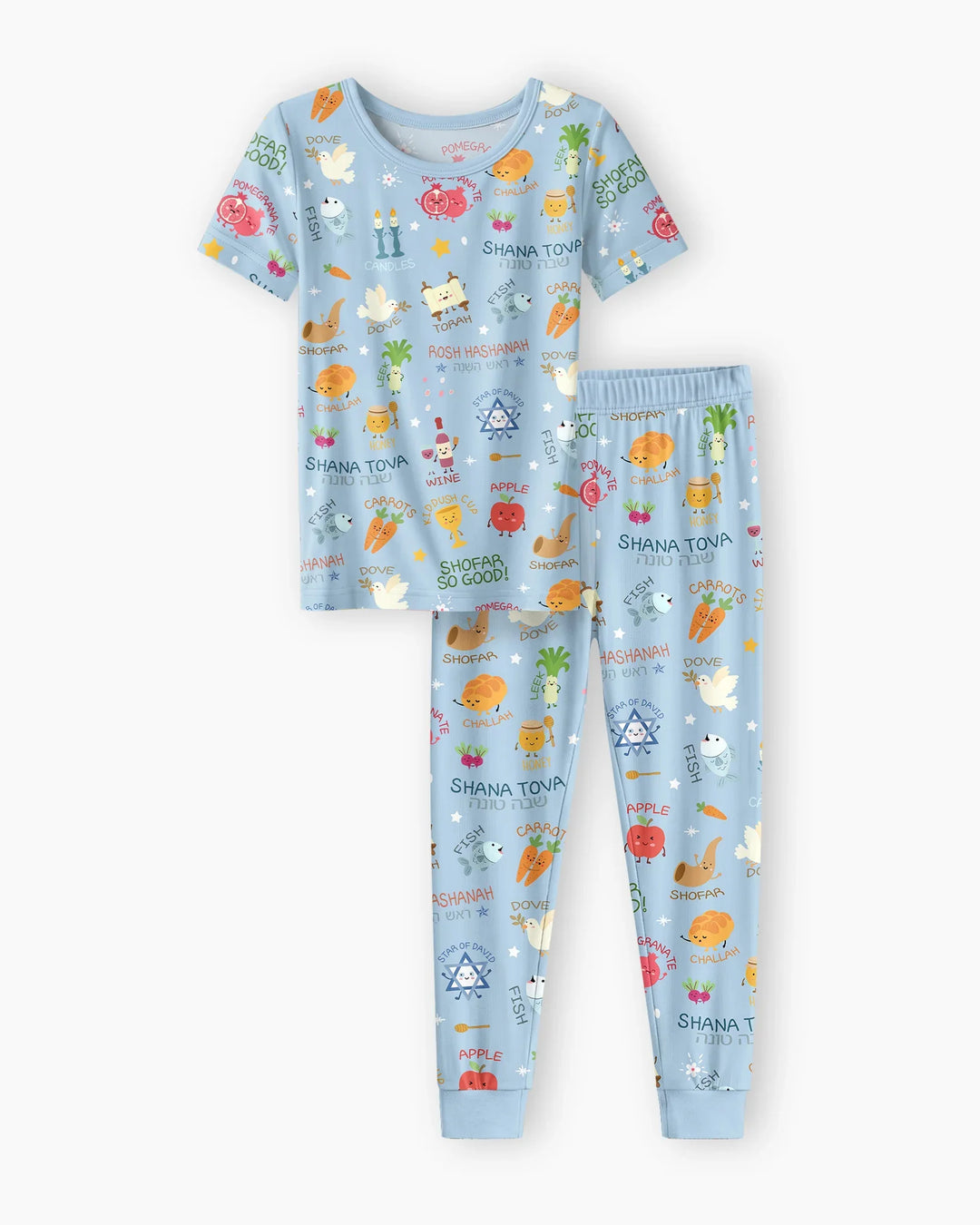Family Rosh Hashanah Matching Bamboo Two Piece Short Sleeve Pajama Set