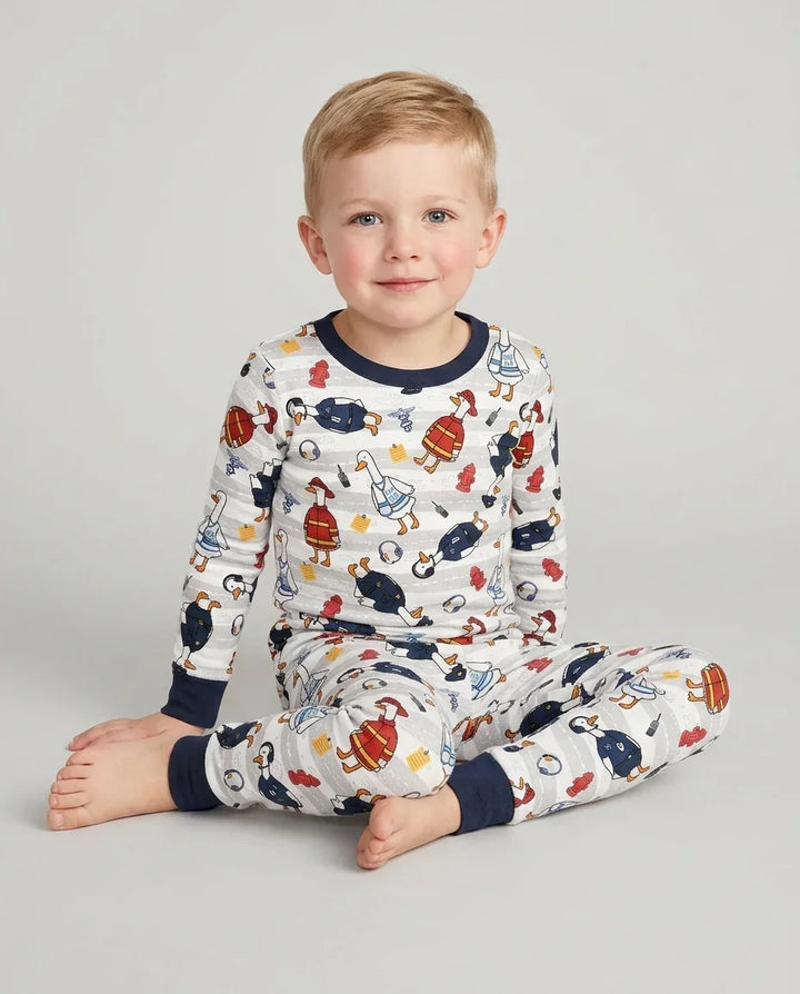 Zweiteiliges Langarm-Pyjama-Set mit Sommerfrüchten