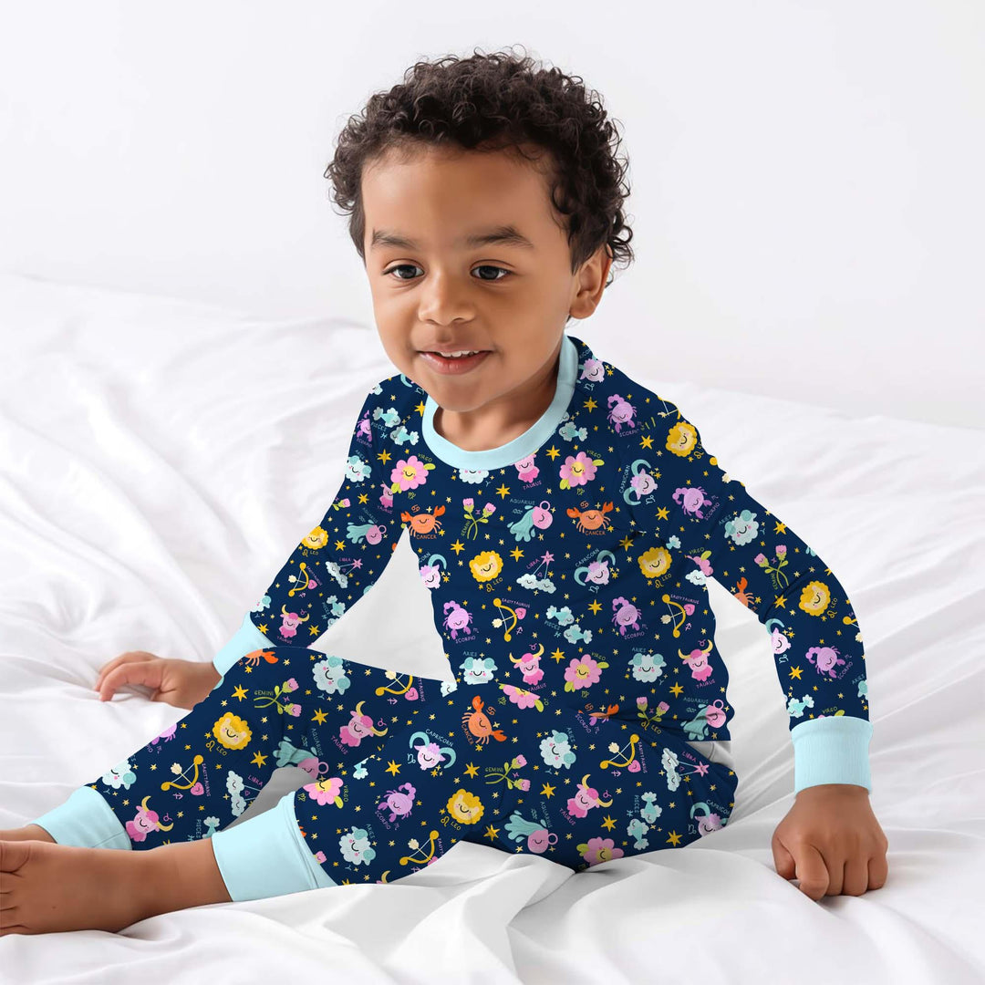 Zodiac Signs Two Piece Long Sleeve Pajama Set