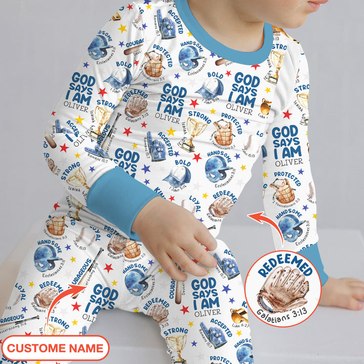 Zweiteiliges Langarm-Pyjama-Set mit Sommerfrüchten