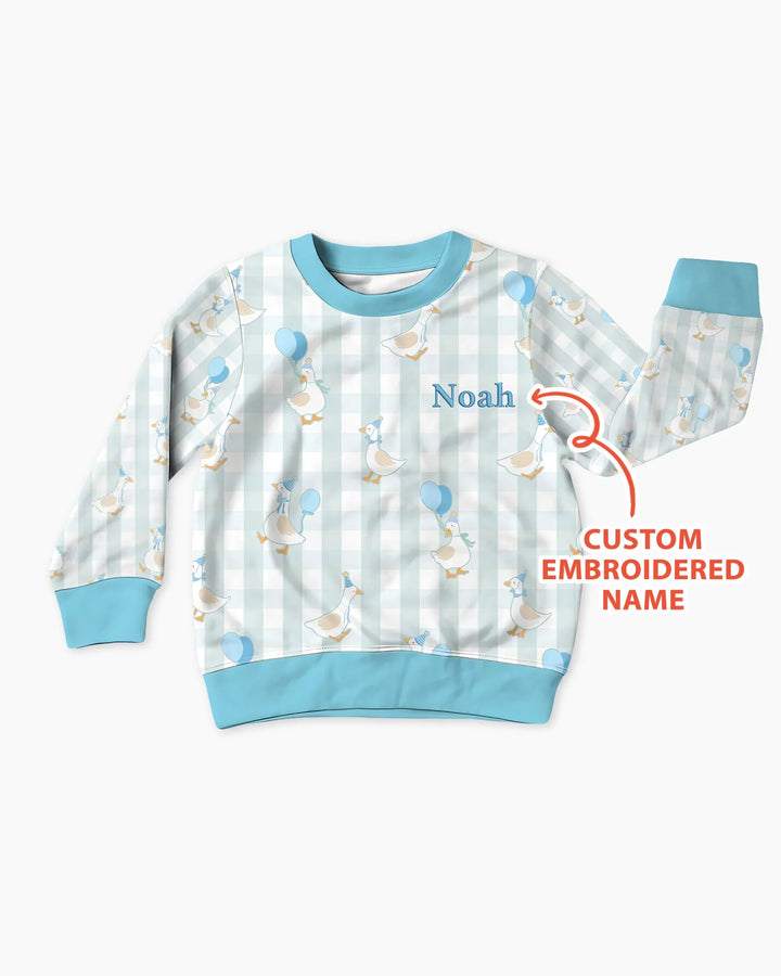 Custom Embroidered Birthday Boy/Girl Baby Bamboo Crewneck Sweatshirt