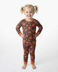 Retro Halloween Pumpkins Bamboo Two Piece Long Sleeve Pajama Set