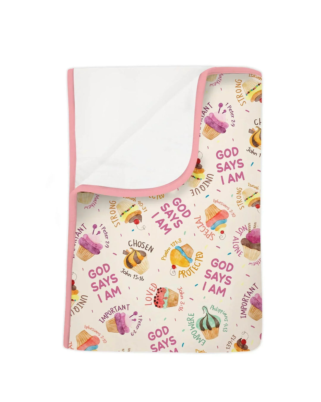 Cute Cupcake God Says I Am Bamboo Blanket