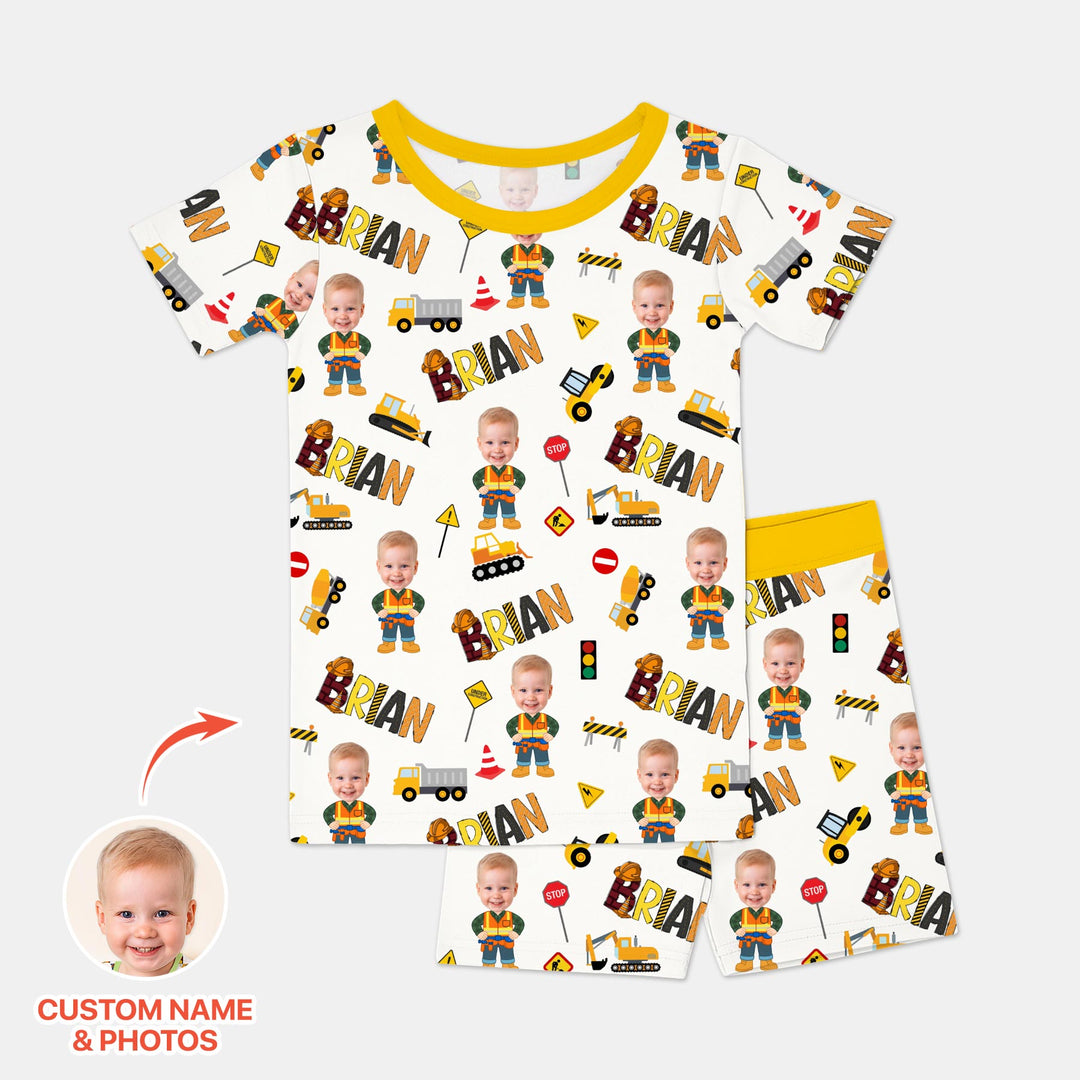 Zweiteiliges Pyjama-Set mit kurzen Ärmeln und Shorts im Sommer-Design