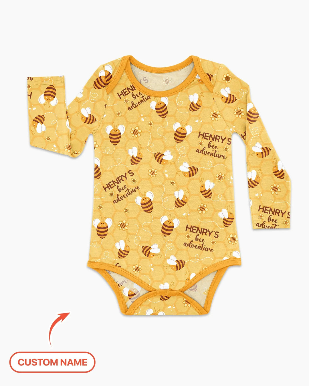 Custom Name Bee Back To School Bamboo Bodysuit