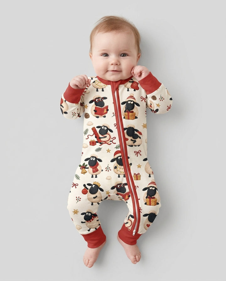 Festive Holiday Sheep Bamboo Convertible Zippy