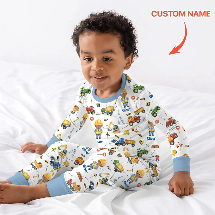 Custom Character Little Digger Adventures Two Piece Long Sleeve Pajama Set