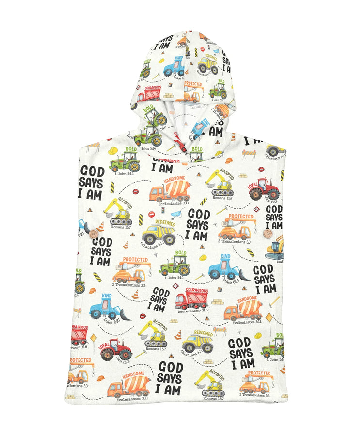 God Says I Am Boy Bamboo Swim Poncho