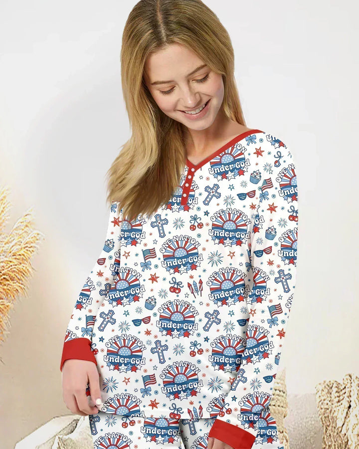 One Nation Under God Family Matching Bamboo Women Pajama Set
