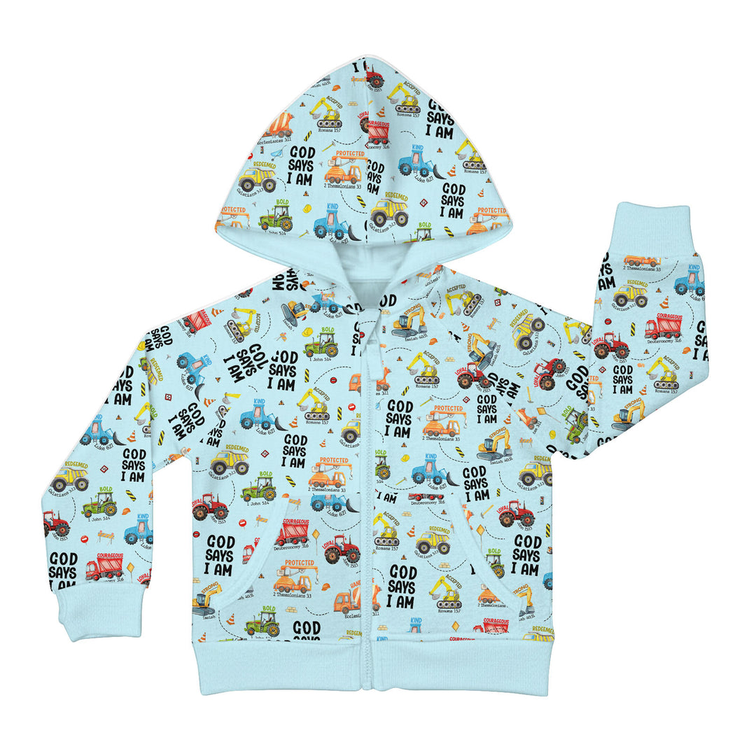 God Says I Am Boy Zip Hoodie