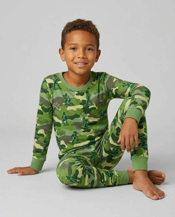 Green Army Men Bamboo Two Piece Long Sleeve Pajama Set