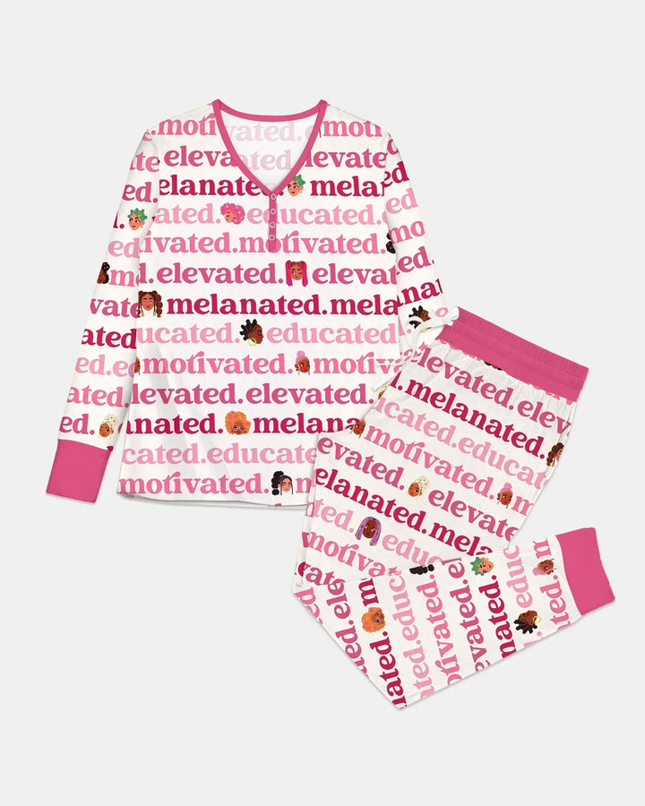 Educated Motivated Elevated Melanated Women Pajama Set