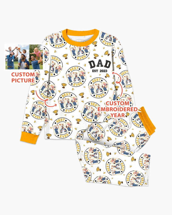 Pijama de Bambú Bordado Personalizado para Hombre a Juego con la Familia para el Día del Padre