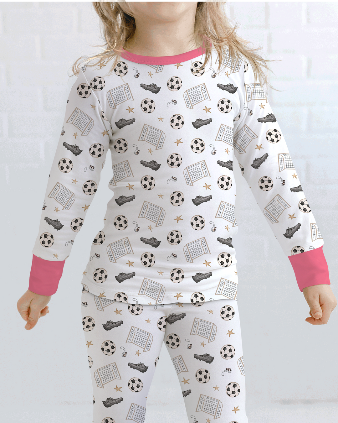 Little Soccer Star Bamboo Two Piece Long Sleeve Pajama Set
