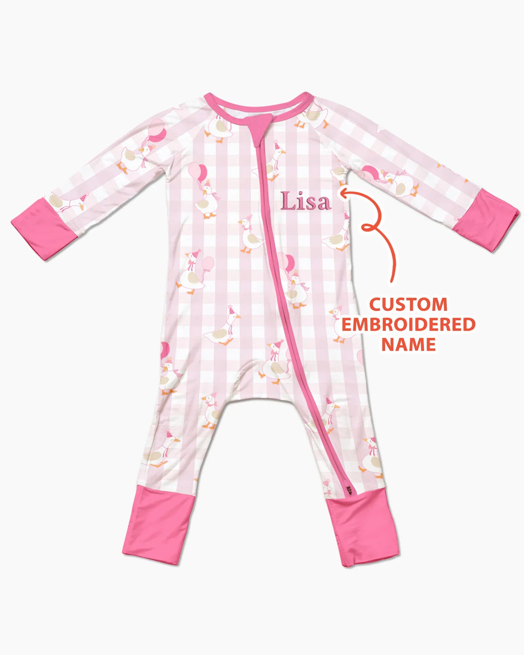 Custom Embroidered Birthday Boy/Girl Baby Bamboo Convertible Zippy