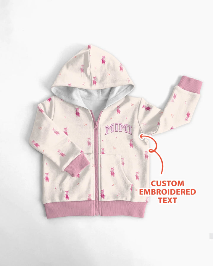 Custom Embroidered Mommy and Me Matching Bamboo Zip Hoodie