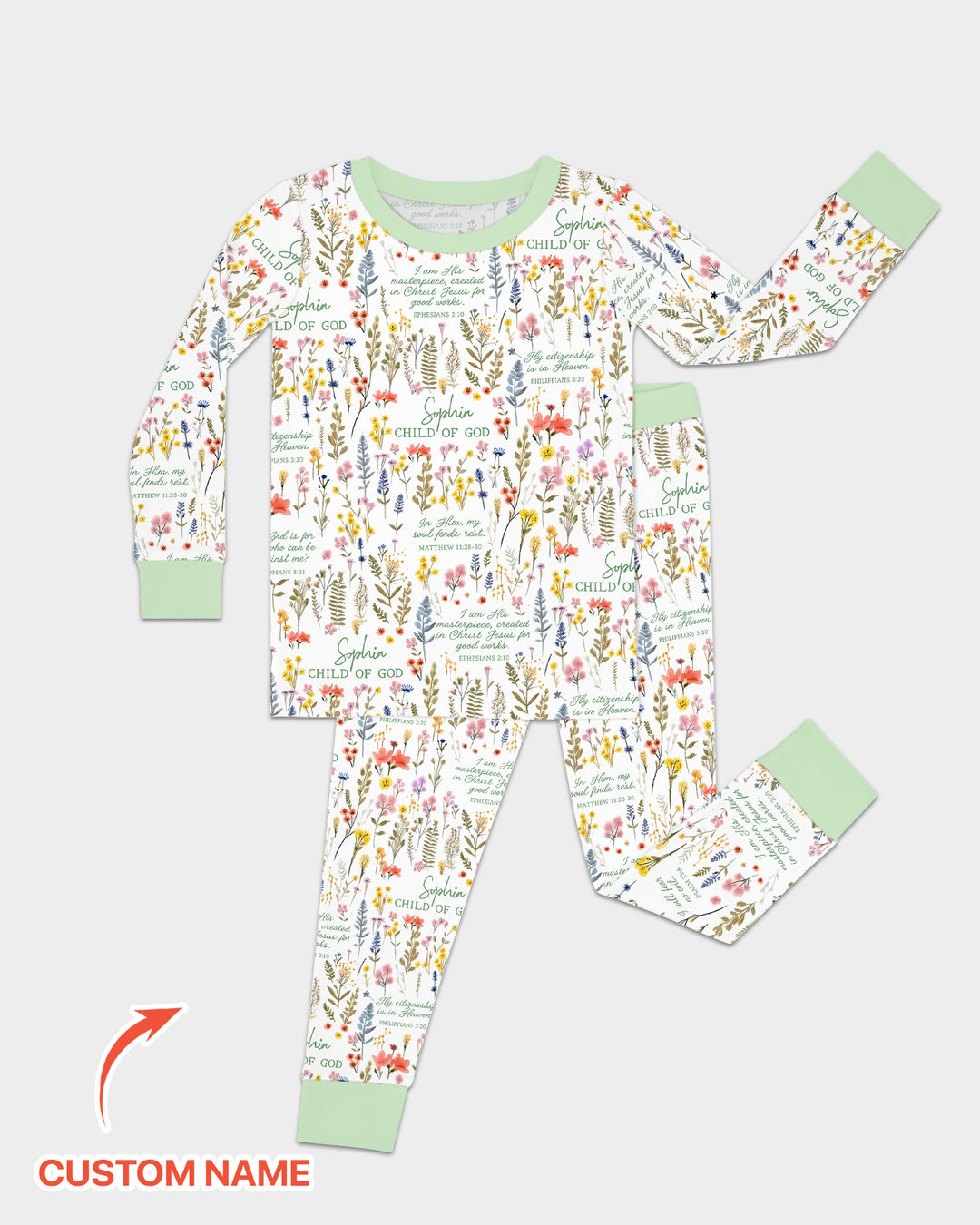 Zweiteiliges Langarm-Pyjama-Set mit Sommerfrüchten