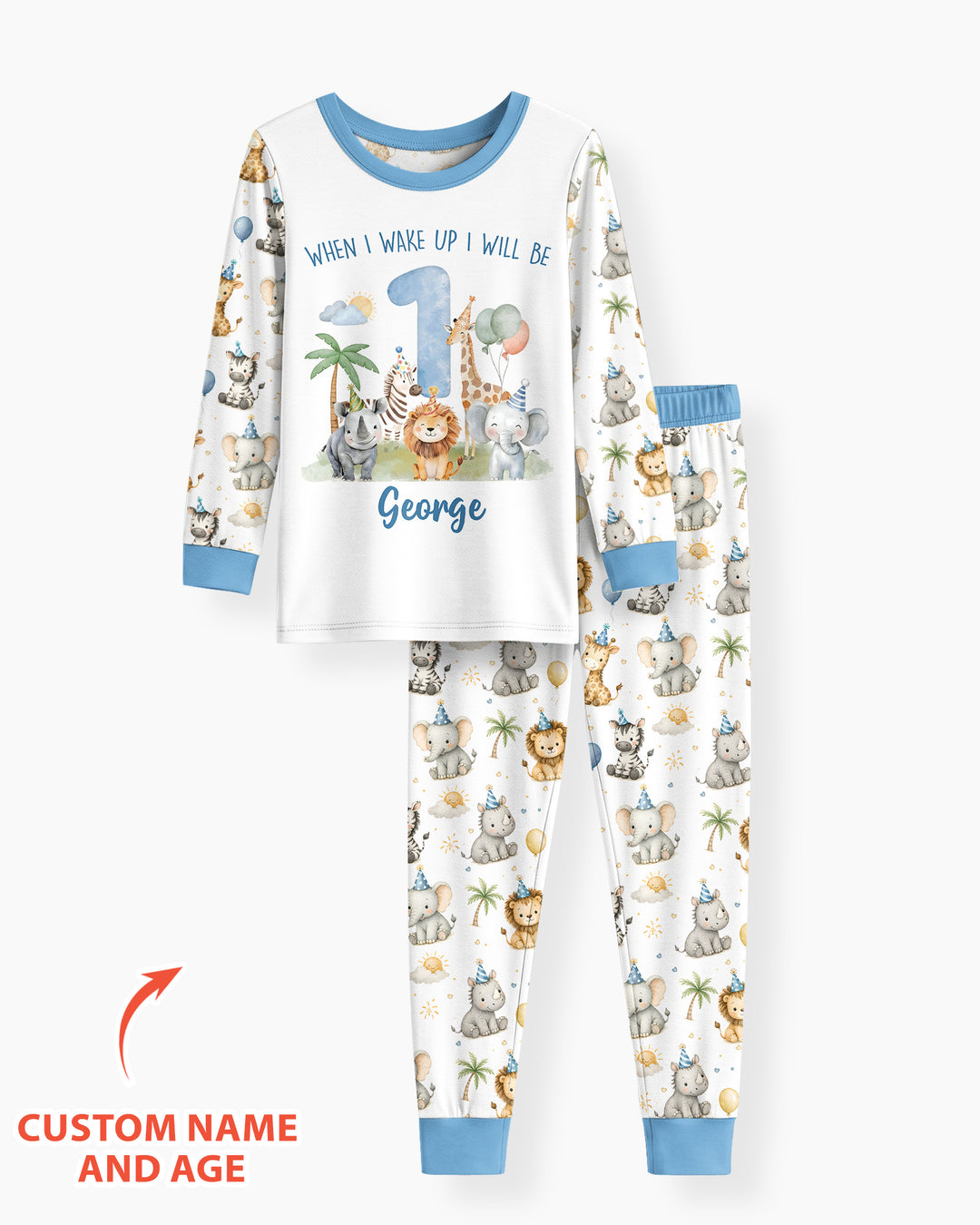 Zweiteiliges Langarm-Pyjama-Set mit Sommerfrüchten