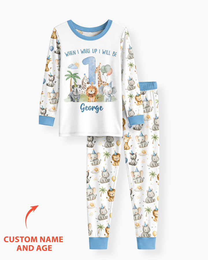 Zweiteiliges Langarm-Pyjama-Set mit Sommerfrüchten