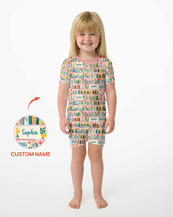 Conjunto de Pijama de Dos Piezas de Bambú con Mangas Cortas y Pantalones Cortos