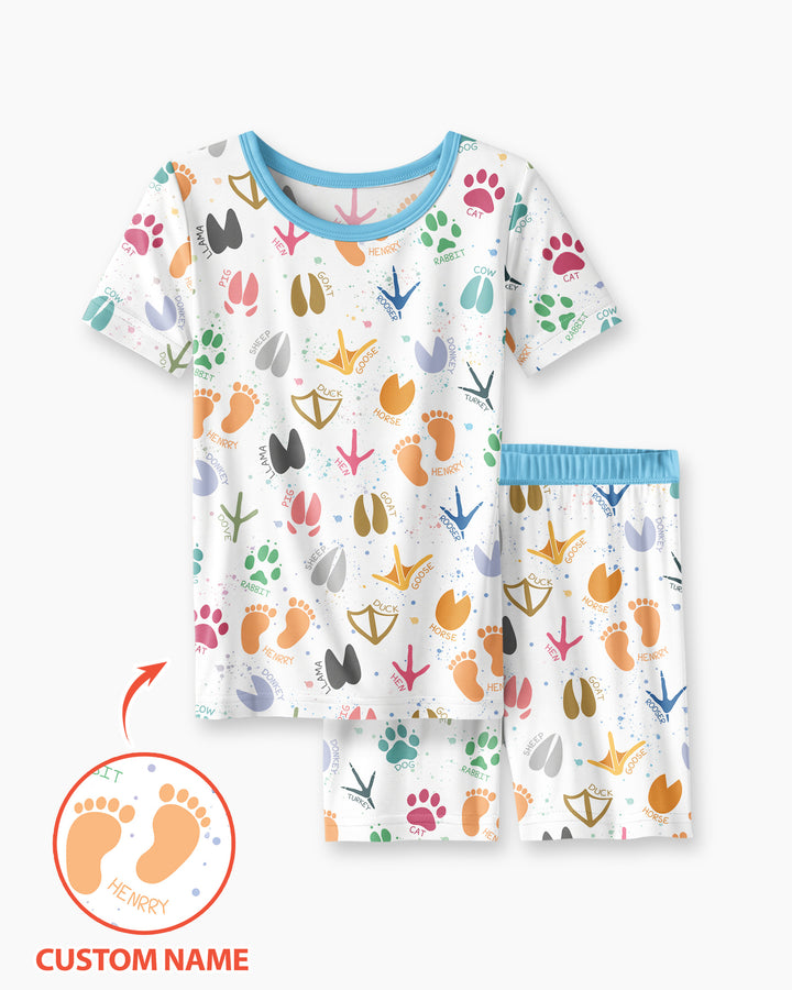 Schlafanzug-Set zweiteilig, kurze Ärmel, kurze Hose, Bambus