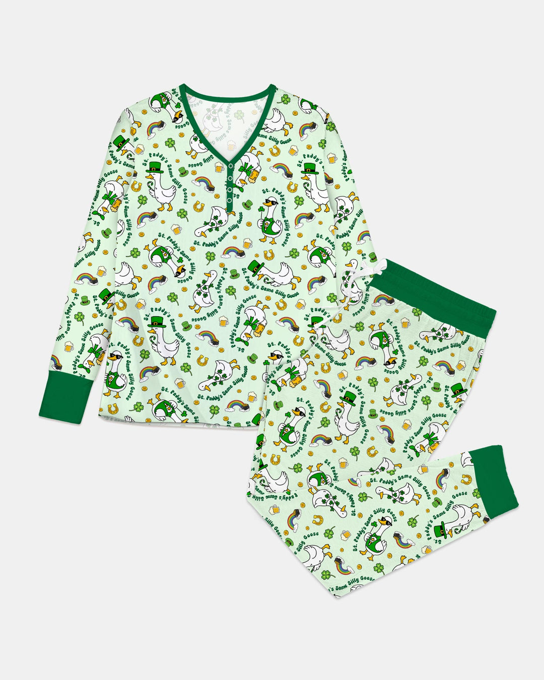 St. Patrick's Day Silly Goose Women Pajama Set