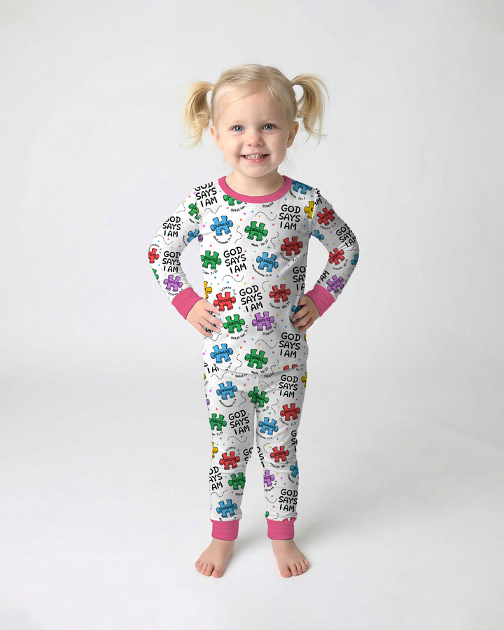 All Pieces Belong Two Piece Long Sleeve Pajama Set