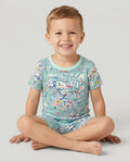 Hello World Wonders Bamboo Two Piece Short Sleeve Shorts Pajama Set