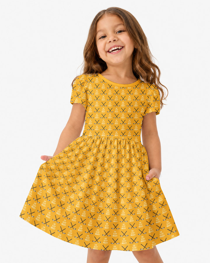 Eat Sleep Hockey Bamboo Twirl Dress