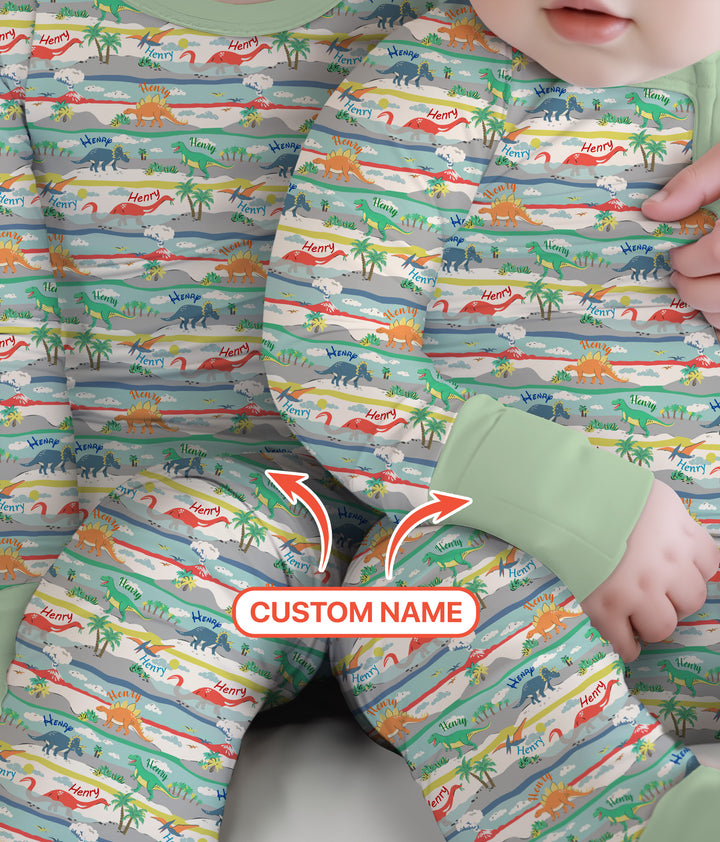 Jurassic Playground Two Piece Long Sleeve Pajama Set