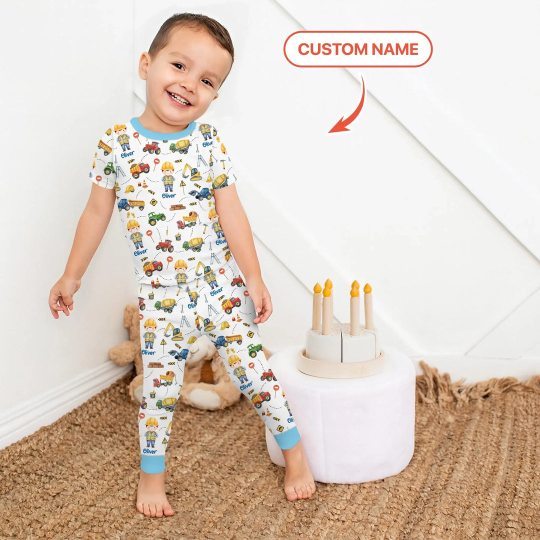 Custom Character Little Digger Adventures Two Piece Short Sleeve Pajama Set