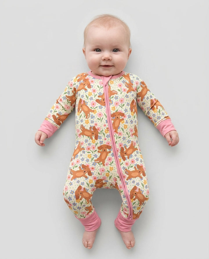 Dachshund Blooms Family Matching Bamboo Convertible Zippy