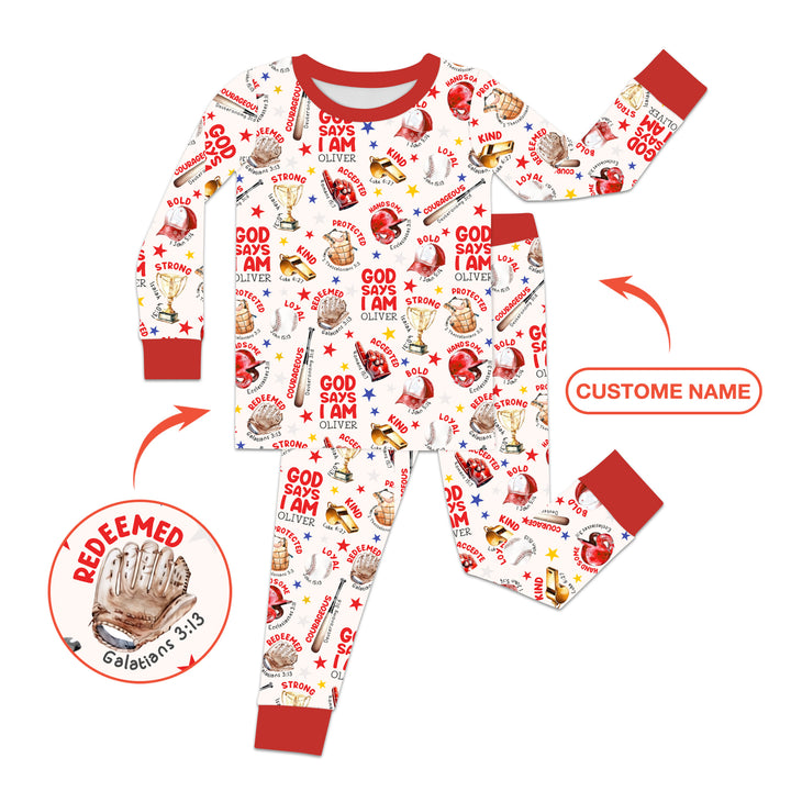Zweiteiliges Langarm-Pyjama-Set mit Sommerfrüchten