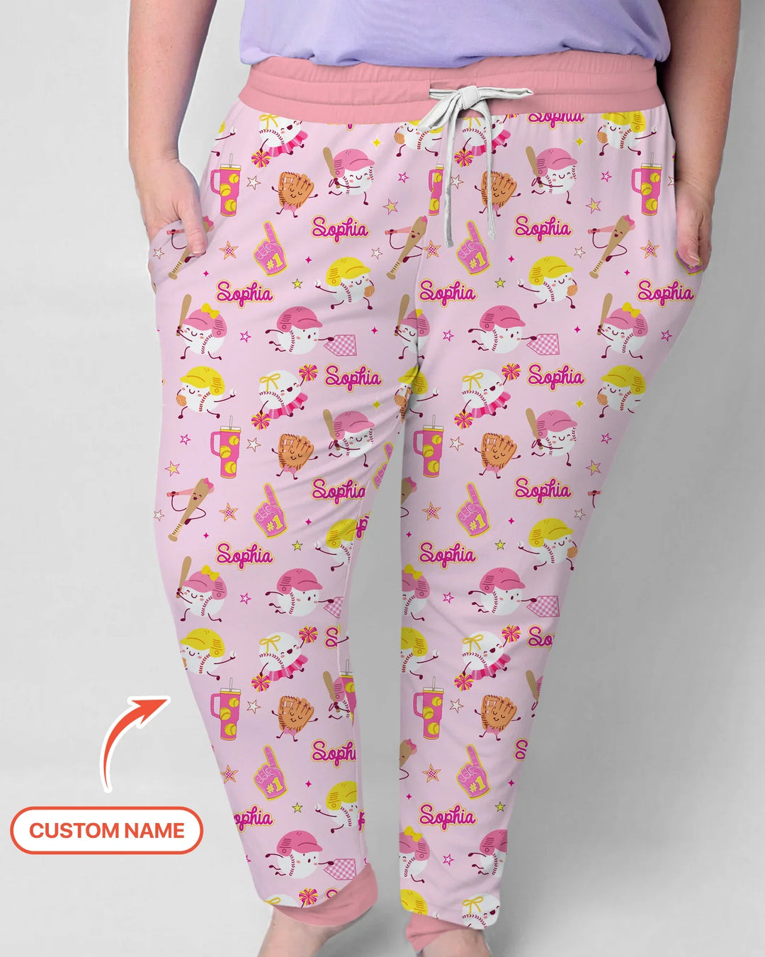 Baseball Mama und Mini Passendes Pyjama-Set aus Bambus für Damen