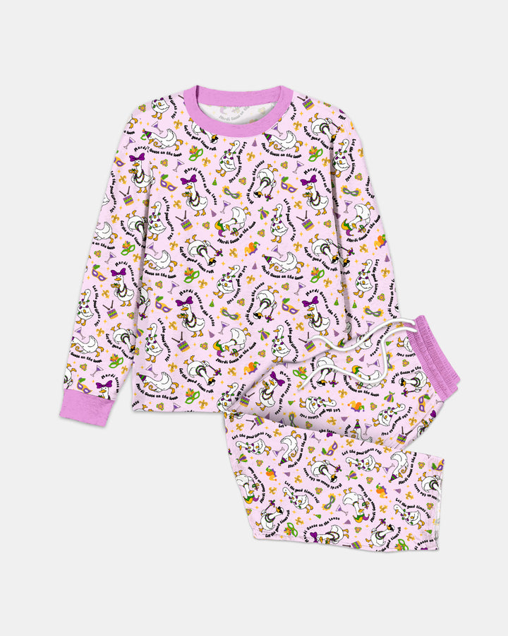 Mardi Gras Silly Goose Men's Pajama Set