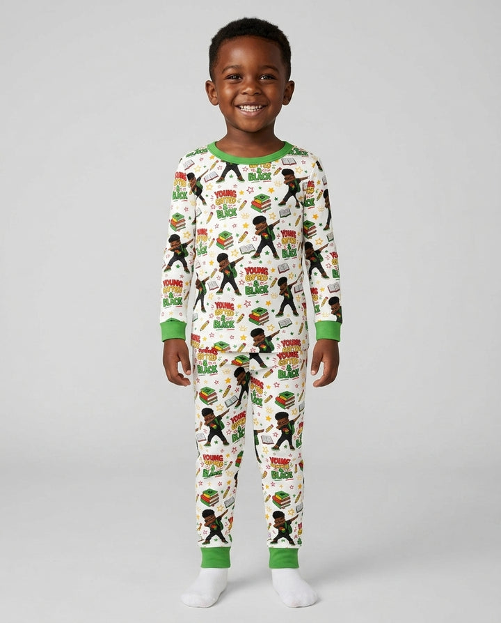 Conjunto de pijama de dos piezas de bambú de manga larga