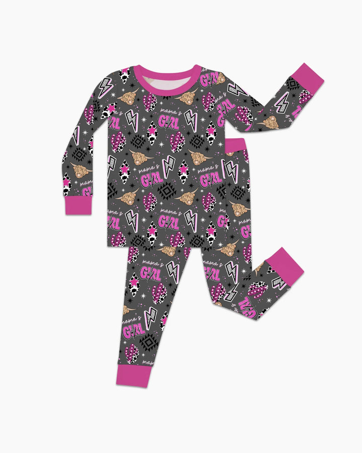 Western Mama & Me Matching  Bamboo Two Piece Long Sleeve Pajama Set