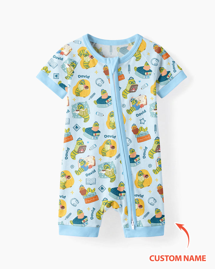 Little Book Worm Family Matching Bamboo Shorty Zippy